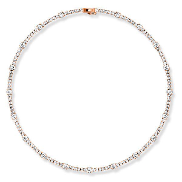 Round Cut Cubic Zirconia Tennis Necklace for Women - 925 Sterling Silver (14.04 CT. TW.)