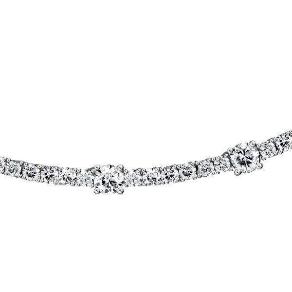 Round Cut Cubic Zirconia Tennis Necklace for Women - 925 Sterling Silver (14.04 CT. TW.)