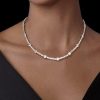 Round Cut Cubic Zirconia Tennis Necklace for Women - 925 Sterling Silver (14.04 CT. TW.)
