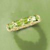 Peridot Eternity Band Ring for Women | 18K Gold Plated Sterling Silver Wedding Ring