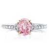Pink Engagement Ring | 2.50 CT Center Stone | 925 Sterling Silver Rhodium Plated