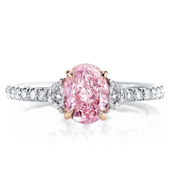 Pink Engagement Ring | 2.50 CT Center Stone | 925 Sterling Silver Rhodium Plated