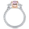 Pink Engagement Ring | 2.50 CT Center Stone | 925 Sterling Silver Rhodium Plated