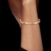 Rose Gold Plated Sterling Silver Bangle Bracelet with 0.30ct TW Stones