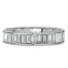Baguette Cut Eternity Wedding Band in Sterling Silver with Rope Edge Detail