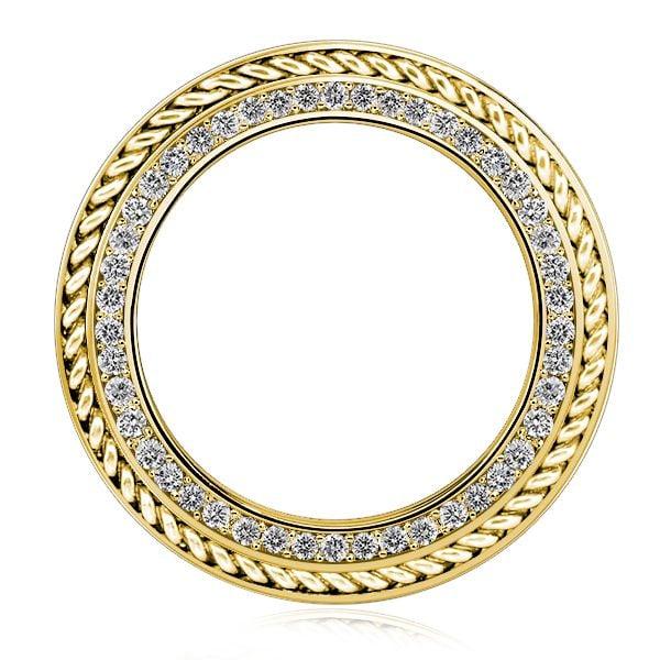 Baguette Cut Eternity Wedding Band in Sterling Silver with Rope Edge Detail