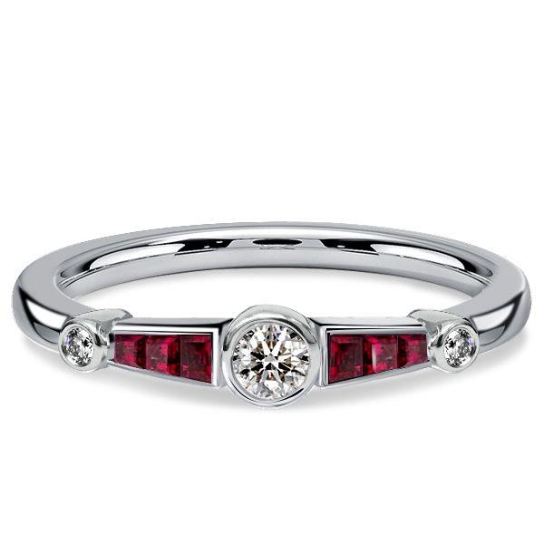 Ruby Bezel Set Vintage Style Engagement Ring - 925 Sterling Silver