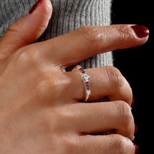 Ruby Bezel Set Vintage Style Engagement Ring - 925 Sterling Silver