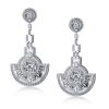 Sterling Silver Flower Drop Earrings - Floral Dangle Earrings for Women