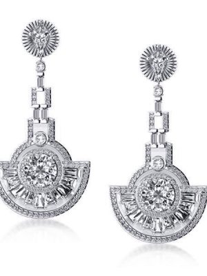 Sterling Silver Flower Drop Earrings - Floral Dangle Earrings for Women