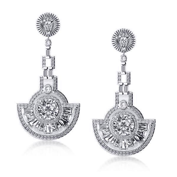 Sterling Silver Flower Drop Earrings - Floral Dangle Earrings for Women