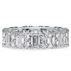 Round & Emerald Cut Cubic Zirconia Eternity Band Ring - Sterling Silver