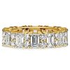 Round & Emerald Cut Cubic Zirconia Eternity Band Ring - Sterling Silver
