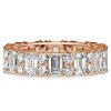 Round & Emerald Cut Cubic Zirconia Eternity Band Ring - Sterling Silver