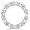 Round & Emerald Cut Cubic Zirconia Eternity Band Ring - Sterling Silver