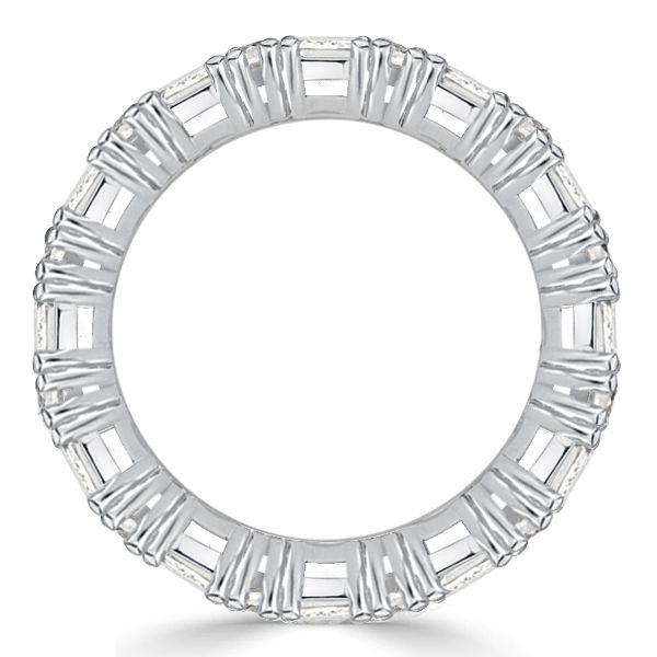 Round & Emerald Cut Cubic Zirconia Eternity Band Ring - Sterling Silver