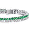 Double Row Emerald & White Sapphire Tennis Bracelet | Sterling Silver Plated | 10.80 CT. TW