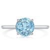 2.00 CT. TW. Aquamarine Solitaire Engagement Ring for Women in Rhodium-Plated Sterling Silver