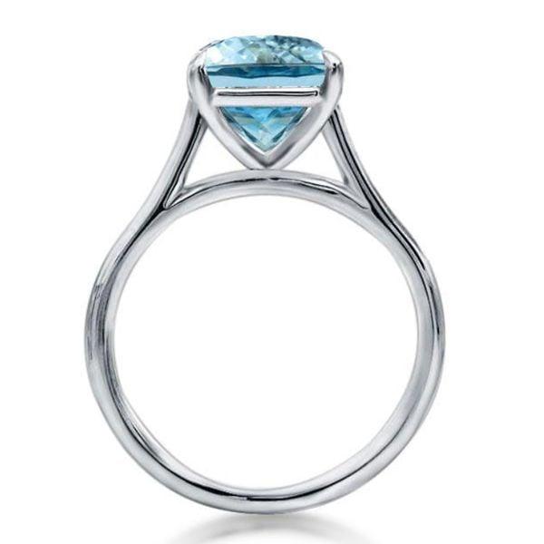 2.00 CT. TW. Aquamarine Solitaire Engagement Ring for Women in Rhodium-Plated Sterling Silver