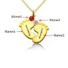 Personalized Baby Feet Necklace with Birthstones - 18K Gold Plated Sterling Silver