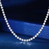 Sterling Silver 2.5mm Round Cut Bezel Set Tennis Necklace - 16-22 Inch