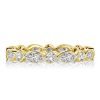 18K Gold Plated Sterling Silver Wedding Band with Round & Marquise White Sapphire