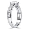Princess Cut White Sapphire Engagement Ring in Rhodium Plated 925 Sterling Silver