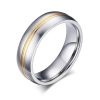 Two-Tone Titanium Steel Wedding Band for Men - Yellow & Silver
