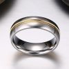 Two-Tone Titanium Steel Wedding Band for Men - Yellow & Silver