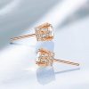 18K Rose Gold Plated Sterling Silver Vintage Round Cut Stud Earrings (7mm)