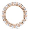 Rose Gold & White Sapphire Wedding Band - 18K Rose Gold Plated Sterling Silver
