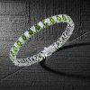 Pear Cut Peridot Tennis Bracelet in Sterling Silver - Wedding Jewelry