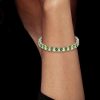 Pear Cut Peridot Tennis Bracelet in Sterling Silver - Wedding Jewelry