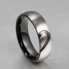 Titanium Steel Heart Design Couple Rings - Matching Wedding Bands