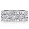 Milgrain Marquise Cut Sterling Silver Wedding Band - Vintage Eternity Ring