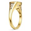 2.5 CT. Cushion Cut Pink Sapphire Ring with Golden Bezel Setting in 18k Gold Plated Sterling Silver