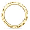 18K Gold Plated Sterling Silver Floral Eternity Wedding Band with White Sapphire for Women