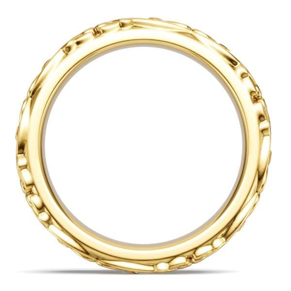 18K Gold Plated Sterling Silver Floral Eternity Wedding Band with White Sapphire for Women