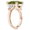 Rose Gold Emerald Cut Peridot Engagement Ring - 11.26 CT Gemstone