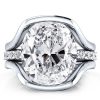 3-Piece Created White Sapphire Solitaire Engagement Wedding Ring Set in Sterling Silver