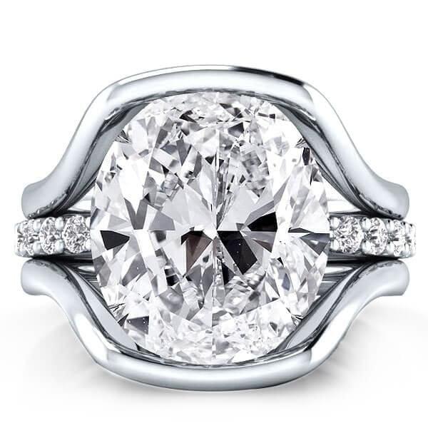 3-Piece Created White Sapphire Solitaire Engagement Wedding Ring Set in Sterling Silver