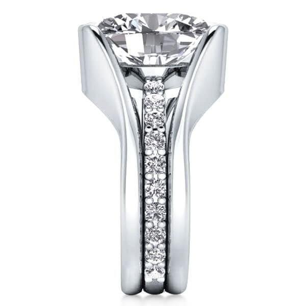 3-Piece Created White Sapphire Solitaire Engagement Wedding Ring Set in Sterling Silver