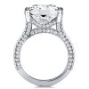 Radiant Cut Split Shank Engagement Ring - 925 Sterling Silver
