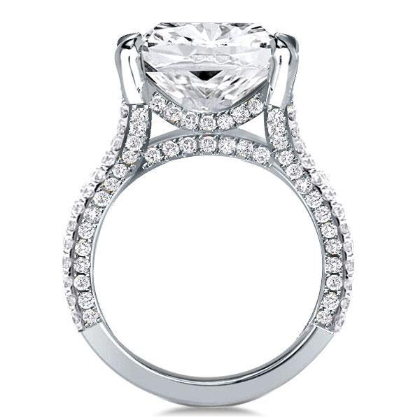 Radiant Cut Split Shank Engagement Ring - 925 Sterling Silver