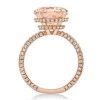 Rose Gold Double Hidden Halo Cushion Champagne Engagement Ring, 9.52 CTW