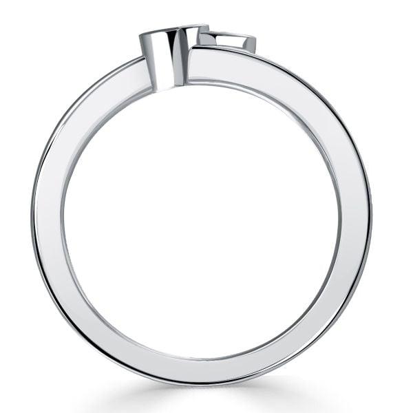 Asscher Cut Ruby Anniversary Band Ring in Sterling Silver with Rhodium Plating