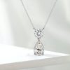 Sterling Silver Pear & Round Cut White Pearl Pendant Necklace for Women