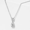 Sterling Silver Pear & Round Cut White Pearl Pendant Necklace for Women