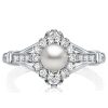 Antique Golden Pearl Engagement Ring - 925 Sterling Silver