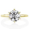 Hidden Halo Round Cut Engagement Ring Set - 18K Gold Plated Sterling Silver Bridal Set